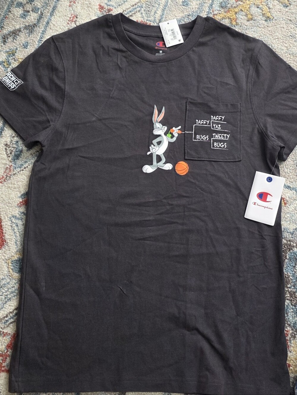 Champion Black Bugs Bunny Pocket Graphic Tee